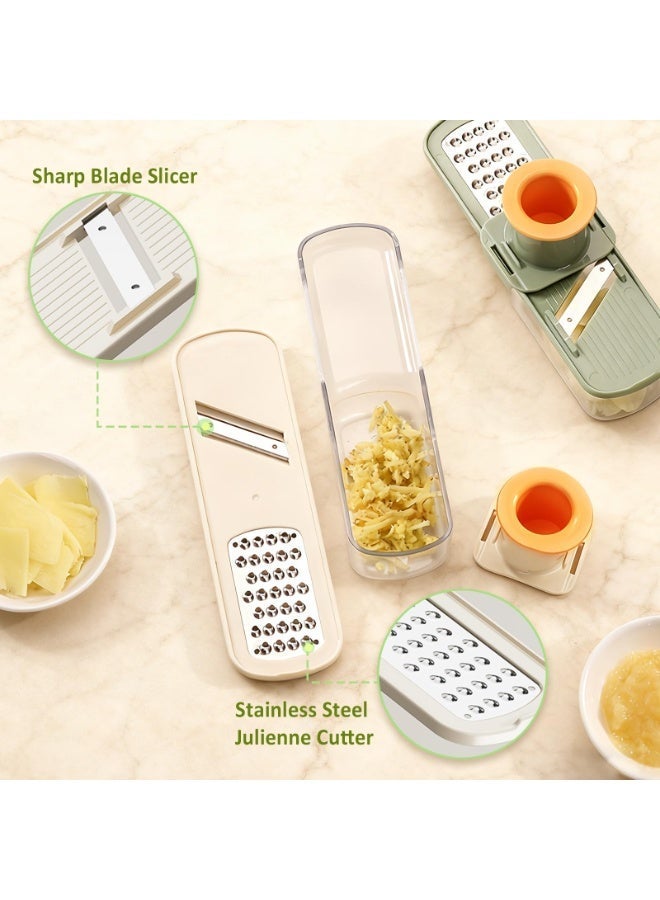 FDTY مقطعة ثوم صغيرة 3 في 1 - مطحنة زنجبيل ومقطعة خضار مع وعاء وواقي يد | أداة مطبخ متعددة الوظائف - Image 5